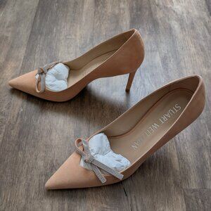 Stuart Weitzman Embellished Bow Pumps
